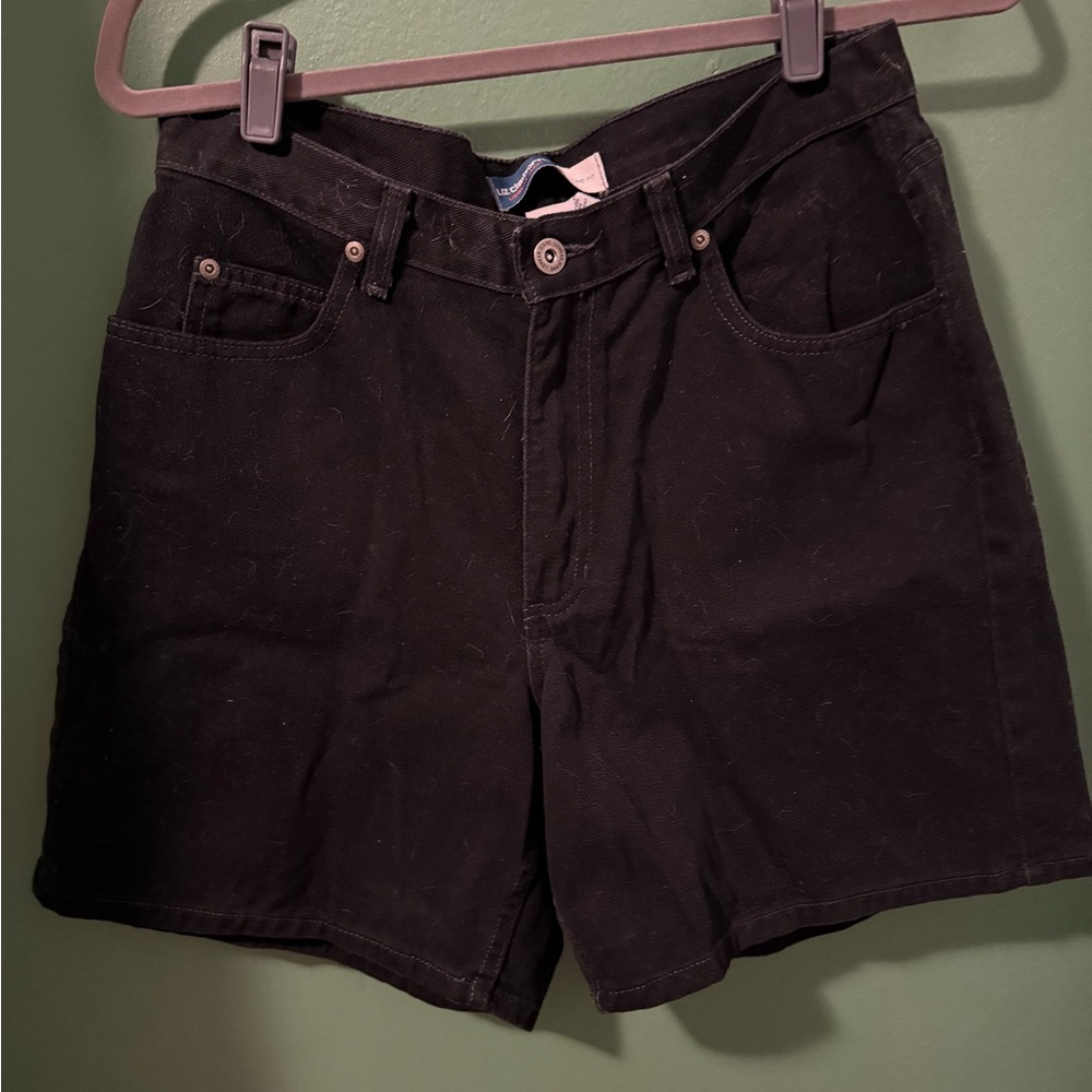 90s Classic Fit Black Denim Shorts
